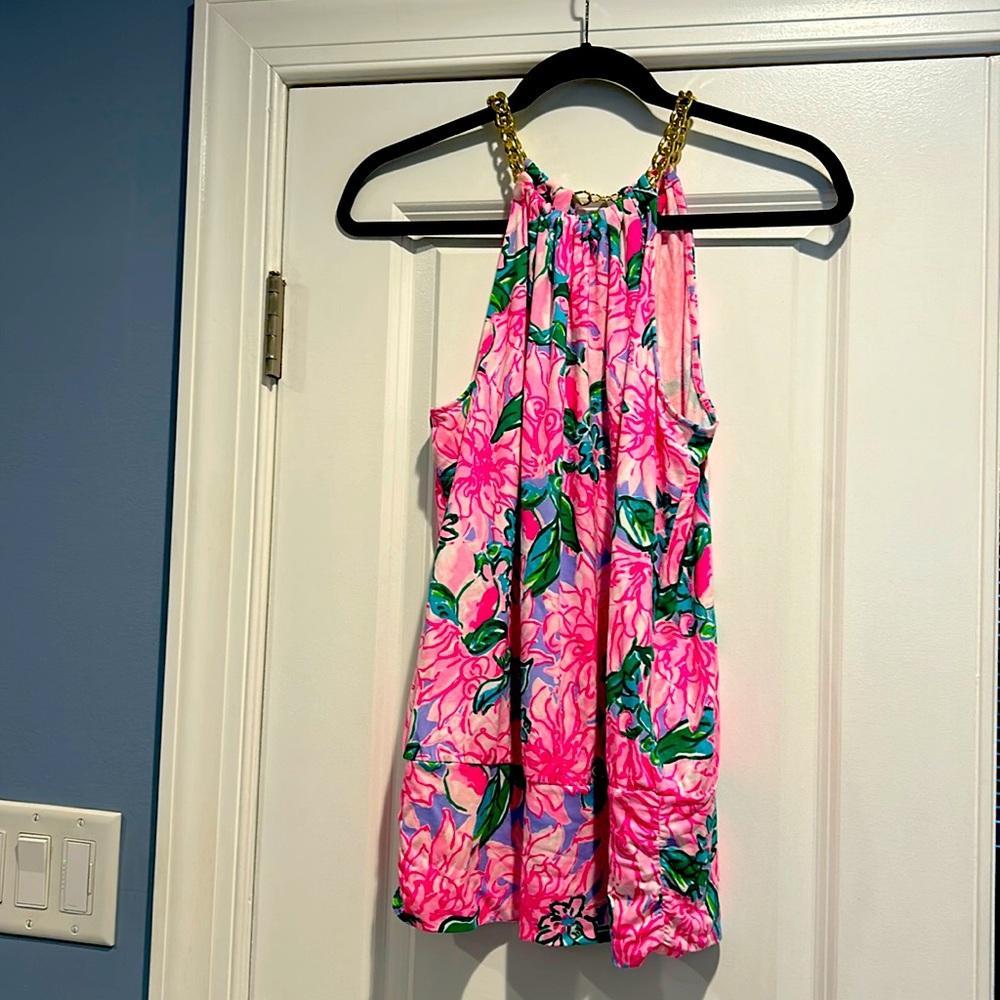 Lilly Pulitzer tank with real metal collar.